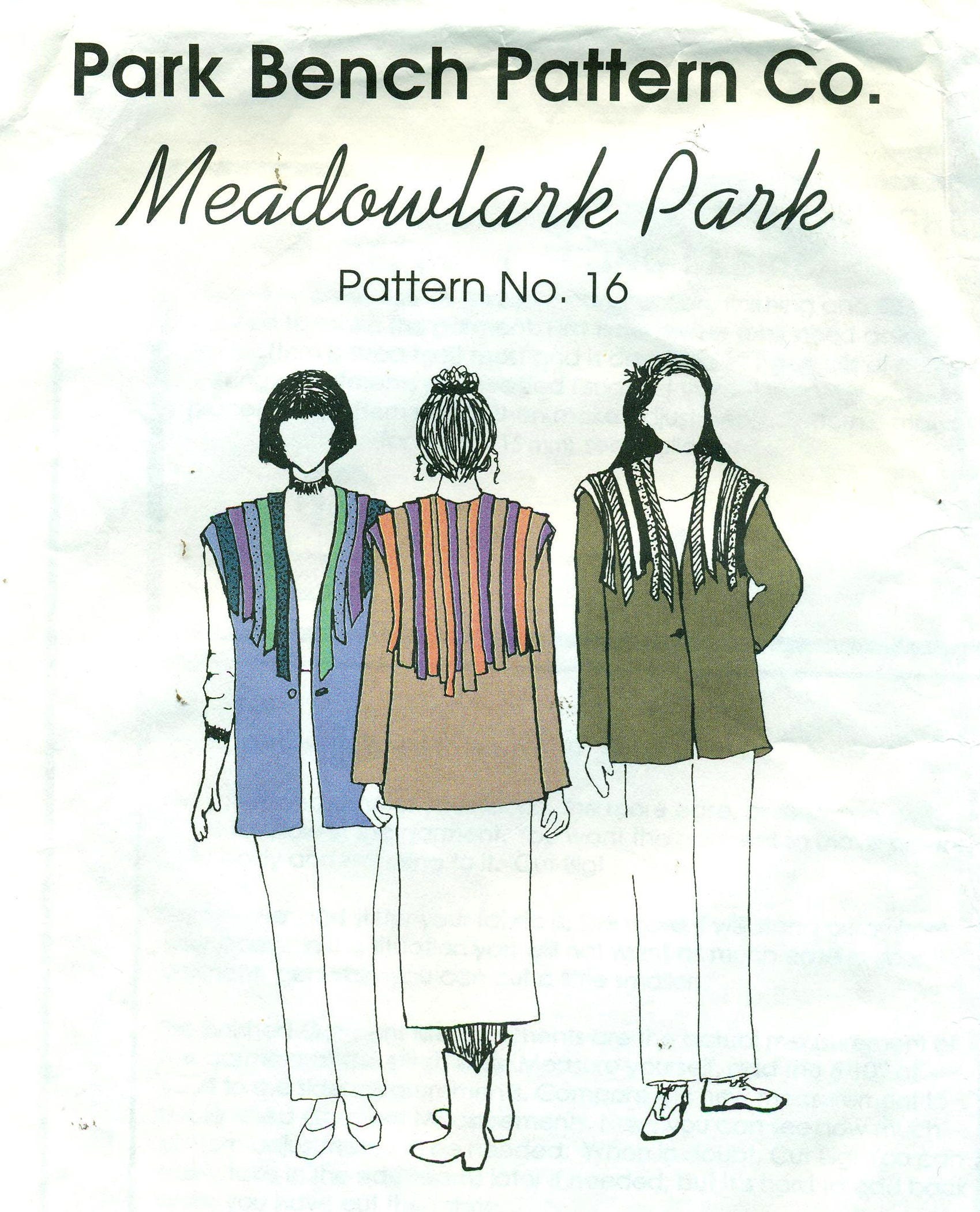 PARK BENCH PATTERN No. 16 Meadowlark Park Etsy