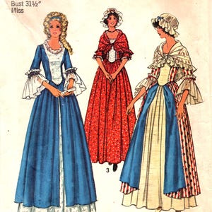 Einfachheit 6787 Damen CENTENNIAL KOSTÜME Größenauswahl © 1974