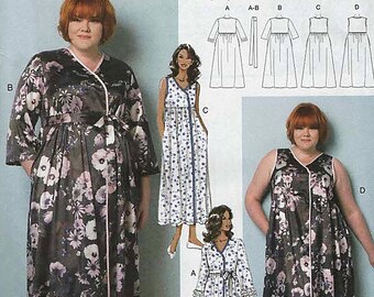 Butterick 6300 Raised-Waist Robe, Belt and Negligee SIZE XSmall thru XLarge Connie Crawford Design