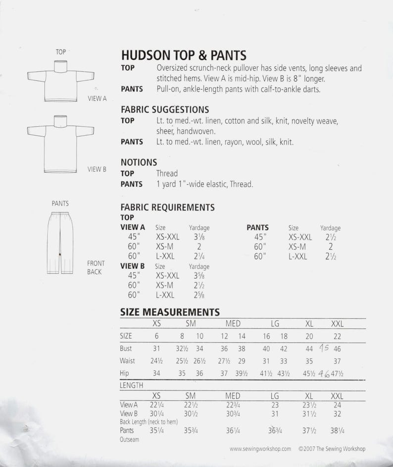 THE SEWING WORKSHOP Hudson Top & Pants Uncut image 2