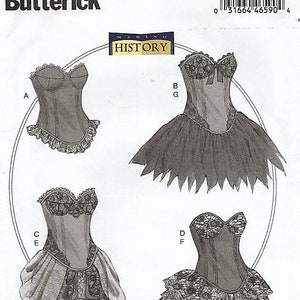 May include: A sewing pattern for four different corset styles. The pattern is from Butterick and is size A5 (6-8-10-12-14).