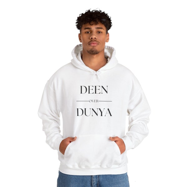 Sweat à capuche DEEN vs DUNYA - Vêtements islamiques - Sweat religieux - Cadeau musulman