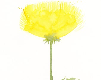 Original watercolor painting, "Dandelion"