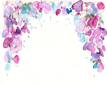 Watercolor flowers, original painting, "Arbor"