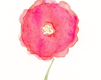 Original watercolor flower painting, "Coral Posy"