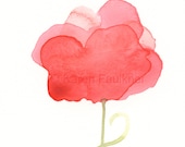 Art, Painting, Original Watercolor Painting: Pivoine