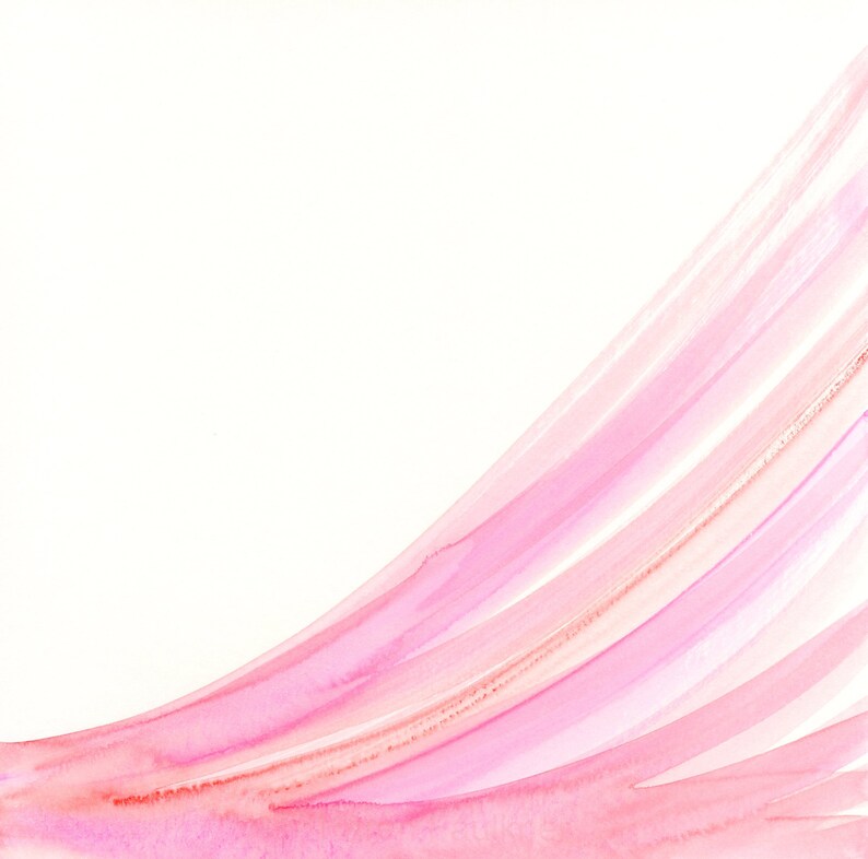 Coral Waves Set of 4 abstract watercolor paintings