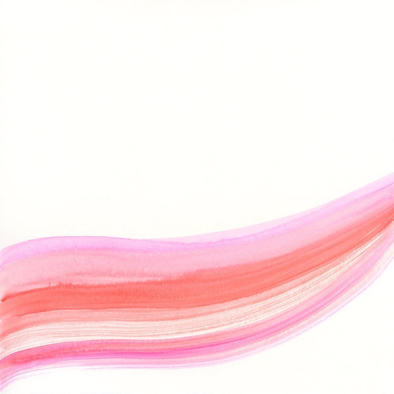 Coral Waves Set of 4 abstract watercolor paintings