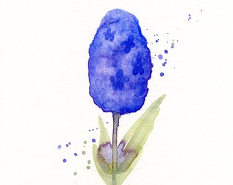 Original watercolor painting, "Hyacinth"