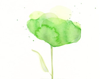 Original watercolor painting, "Spring Green Blossom"