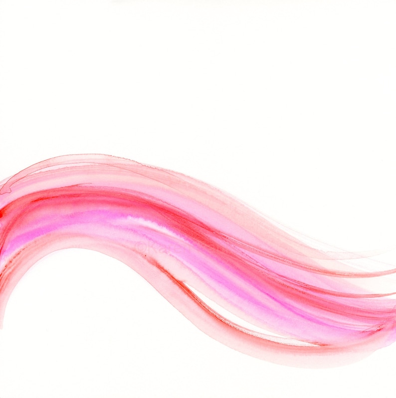 Coral Waves Set of 4 abstract watercolor paintings