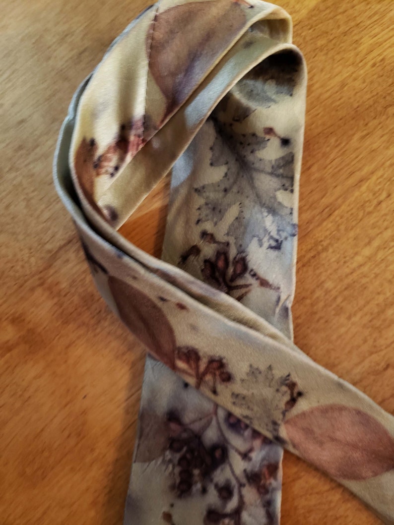 Botanical Prints Oak Eucalyptus Eco Print Dyed Silk Men/'s Necktie