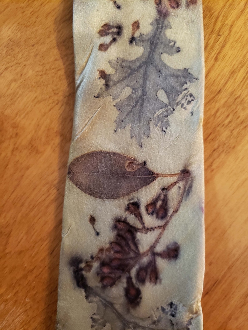Botanical Prints Oak Eucalyptus Eco Print Dyed Silk Men/'s Necktie