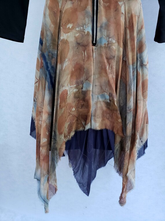Silk Chiffon Eco Print Dyed Fairy Dress Sz M
