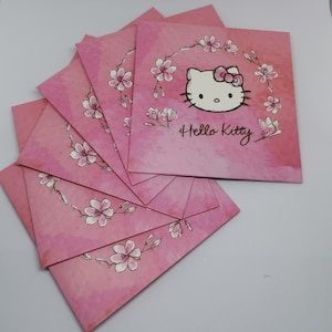 Kitty Melody - Envelopes de dinheiro para aniversário ou casamento, pacotes vermelhos (quadrados, 5 peças)