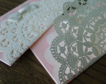 Pink Lace Floral - exquisites gestanztes Design Geldumschlag Paket - 1 Einheit (USD35 versandkostenfrei weltweit*)