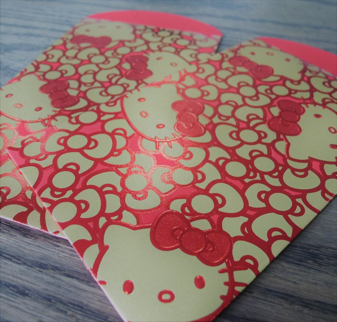 Hello Kitty Embossed With Foil Finish Wedding/birthday Cash Envelopes