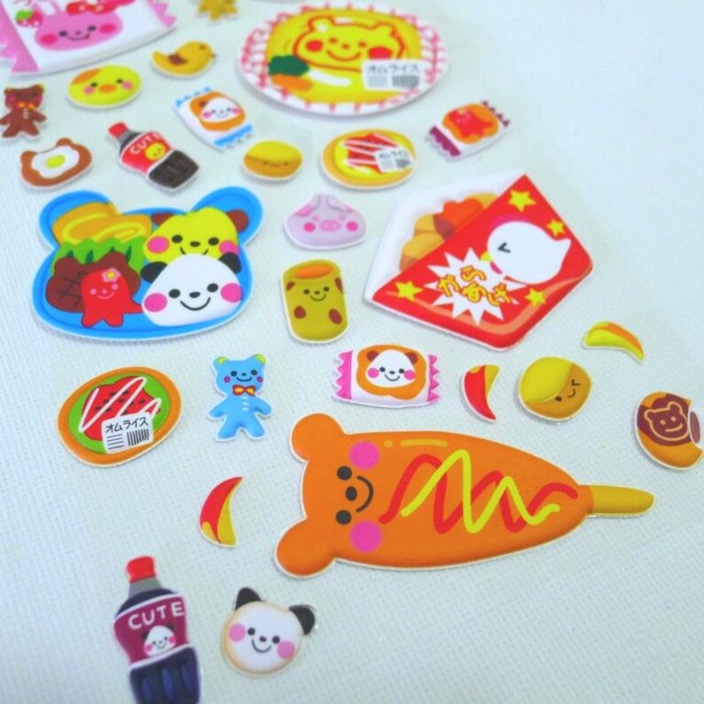 cute puffy japanese sticker my little snack bar 1292 by etsy