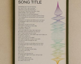 Póster de letras de canciones personalizado • Diseño de ondas musicales • Arte de vinilo personalizado • Regalo musical • Arte de pared estilo Spotify