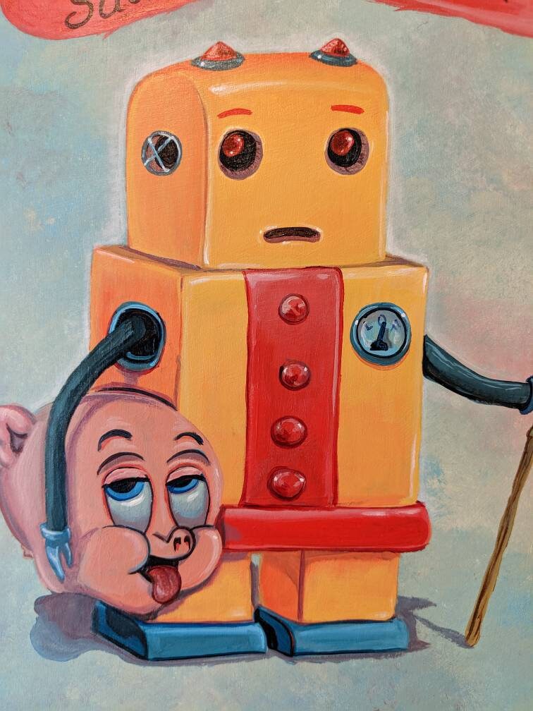 Yellow Robot - Original painting by Mr Hooper of Nashville ... Yellow Robot - Original painting by Mr Hooper of Nashville ...