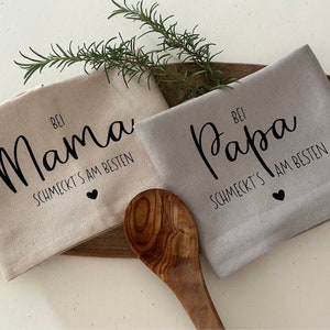 Geschirrtuch / Geschirrhandtuch / Muttertag / Vatertag / Geschenk personalisiert / Spültuch / Mama Papa Bild 4