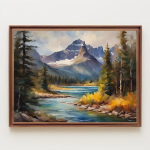 Glacier National Park Watercolor Painting, Watercolor Print, National Park Art, Mountain Landscape, Montana Art, Nature Wall Art, Wall Art
