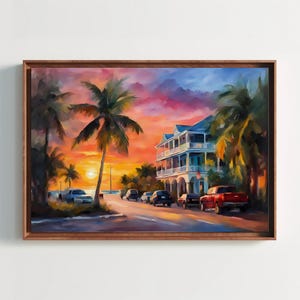 Key West Watercolor Painting, Watercolor Print, Sunset Art, Beach Art, Florida Art, Key West Florida, Beach Decor, Wall Art