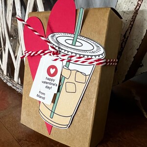Boîte de gâteries pour porte-cartes Latte Iced Coffee pour la Saint-Valentin ou pour remercier un enseignant