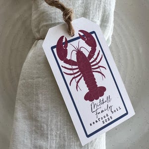 seafood lobster crawfish shrimp clam boil bake personalized napkin ring tag reunion birthday retirement graduation wedding engagement party