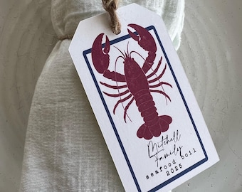 seafood lobster crawfish shrimp clam boil bake personalized napkin ring tag reunion birthday retirement graduation wedding engagement party
