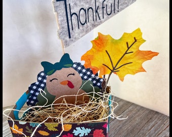 Thanksgiving Turkey Party Favor Kids Table Decor Personalized Fall AutumnTreat Box Gobble