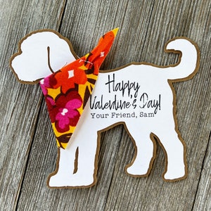 Golden Doodle Dog Bandana Verjaardag Bruiloft Gunst, Cadeaukaartje, Servetring Goldendoodle Golden Doodle, Valentijnsdagkaart Klaslokaalset