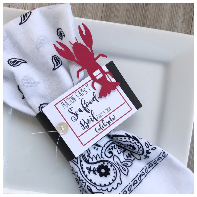 Lobster Crab Crawfish Seafood Boil Napkin Ring Personalized Etsy Ireland