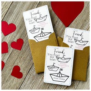 Maritime Papierboot-Valentinskarten für Klassenzimmer, Hochzeit, Babyparty oder ersten Geburtstag