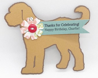 Goldendoodle Golden Doodle Labradoodle First Birthday Party Favor Gift Bag Thank You Tag