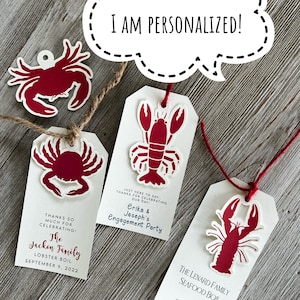 Crawfish Crab Lobster Seafood Boil personalized table decor napkin ring party favor bag