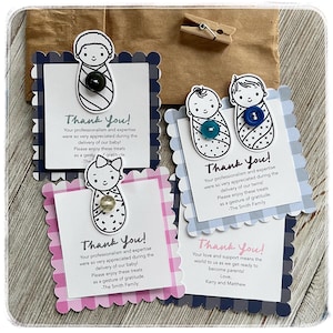 Infirmière obstétricienne Travail de bébé Accouchement Jumeaux Merci Docteur Doula Sage-femme Personnel hospitalier Cadeau pour baby shower
