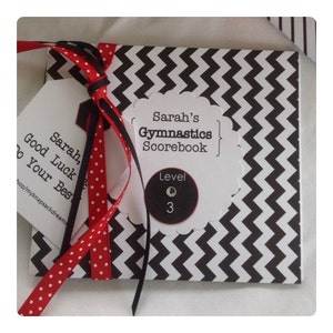 Gymnastics Score Book Scorebook for a Lucky Gymnast Boy or Girl. Personalized---Pretty. Customized