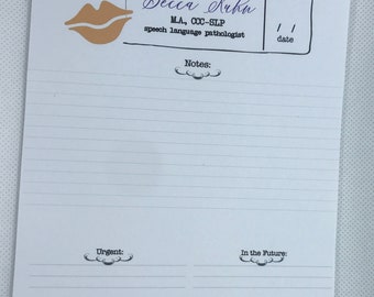 Spraaktaalpatholoog gepersonaliseerd notitieblok -5x7 of 5 x 4