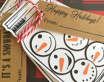 Snowman Kid Adult Craft Kit Mason Jar Winter Christmas Holiday Tag card KIT