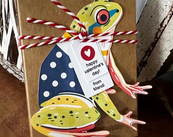 frog toad personalized classroom  valentine party favor treat box reptile birthday