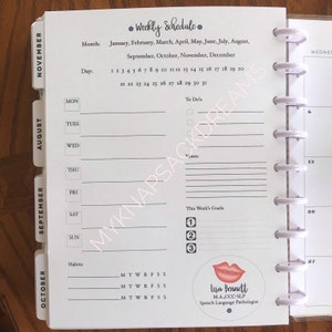 Strony planisty logopedy dla 365 Happy Planner