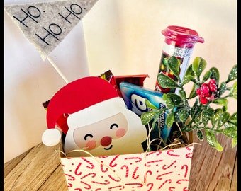 Santa Party Favor Co Worker Gift Secret Santa Treat Box Merry Christmas Happy Holidays