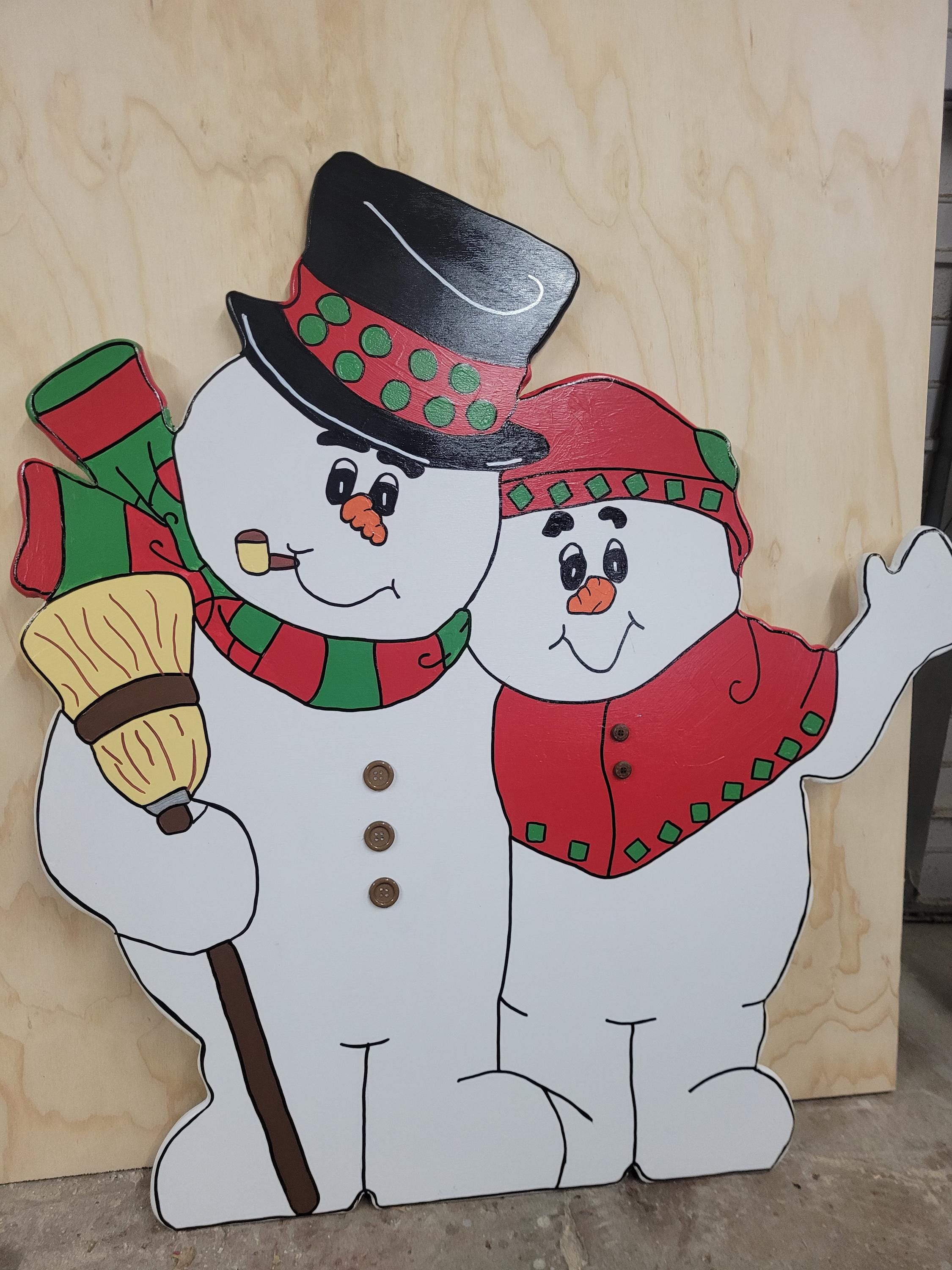 Custom Handmade Mr and Mrs Snowman | Outdoor Christmas Lawn Decor
