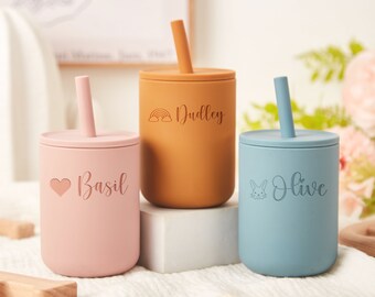 Personalized Name Silicone Baby Snack Cup Custom Silicone Cup For Baby Measurement Markings 5oz Baby Shower Gift kids sippy cup feeding cup