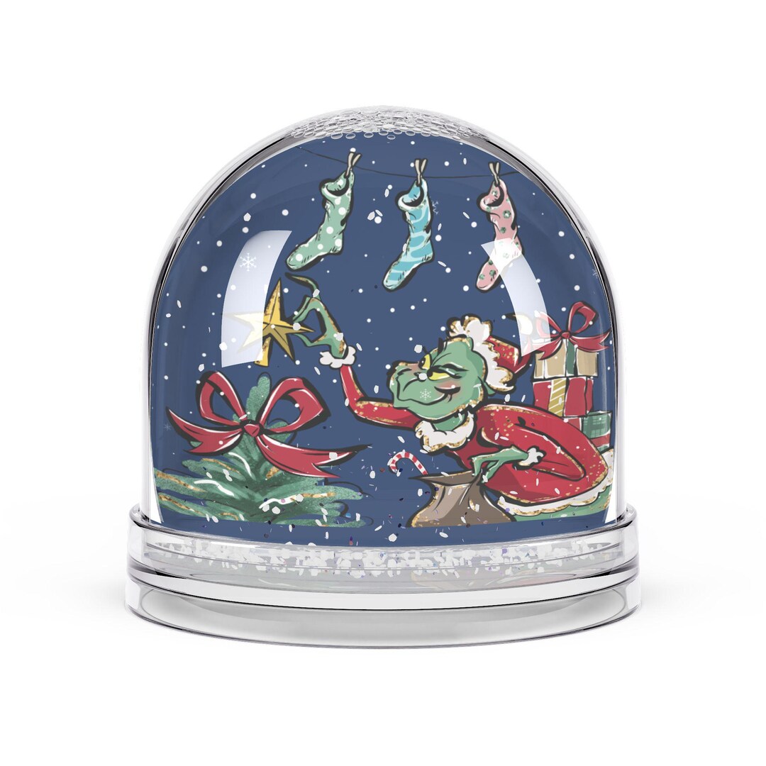 Christmas Snow Globe: Two-sided Winter Decor, Office Paperweight - Etsy