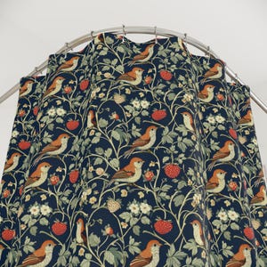 Floral Shower Curtain - Elegant Bird & Flower Bathroom Decor