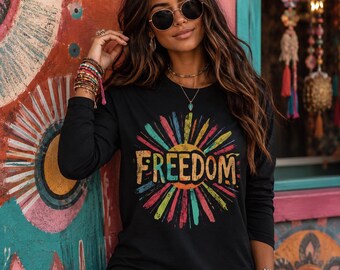 Freedom Long Sleeve Tee - Unisex Bella Canvas Shirt
