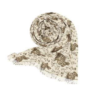 Bunny Scarf: Floral Print Lightweight Polyester Spring Scarf