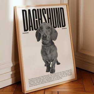 Modern Minimalist Dachshund Poster Print - Dog Art Poster - Dachshund Art